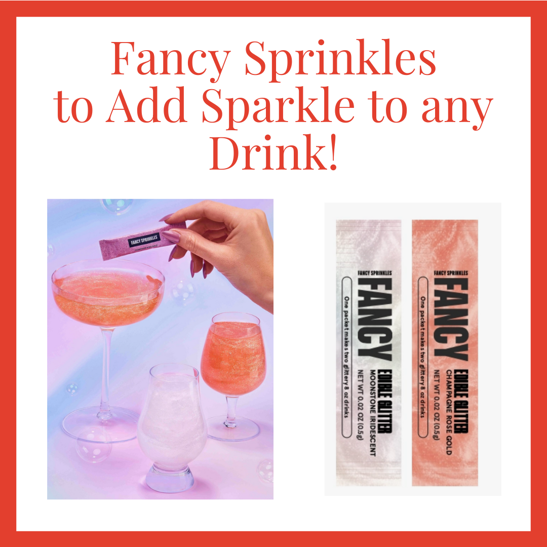 Fancy glitter sprinkles - festive addition to Valentines drinks