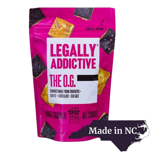 Legally Addictive cracker cookies made in Asheville NC featured in Handpicked Gifts NC gift sets