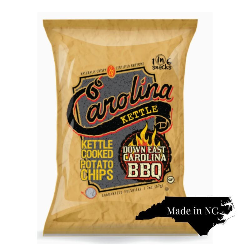North Carolina BBQ chips, made in north carolina and included in gift baskets and boxes