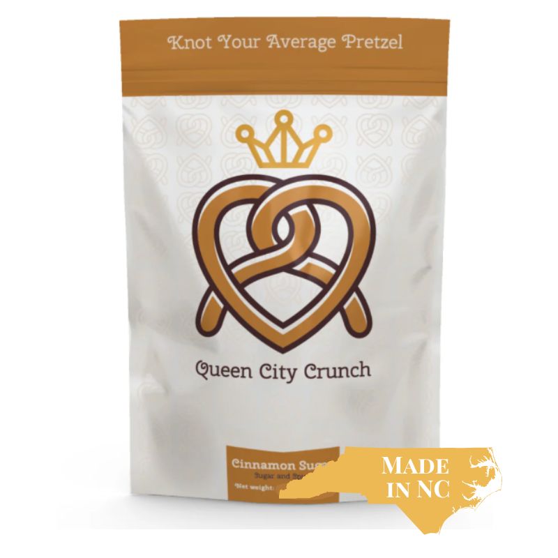 Queen City Crunch pretzels which are locally made in North Carolina and featured in the UNC Chapel Hill girls paint party gift basket