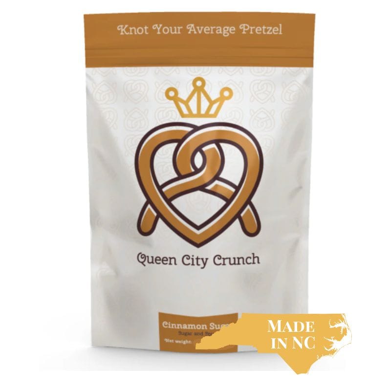 Queen City Crunch pretzels which are locally made in North Carolina and featured in the UNC Chapel Hill girls paint party gift basket