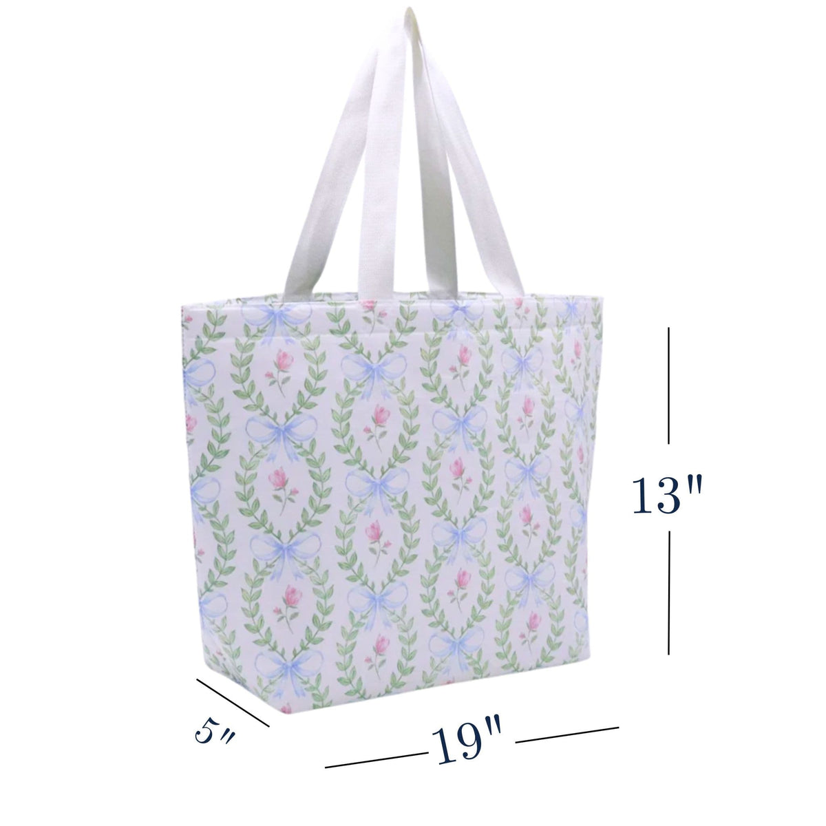 Sorority Greek letter tote bag dimensions for UNC Chapel Hill students and bid day gifts