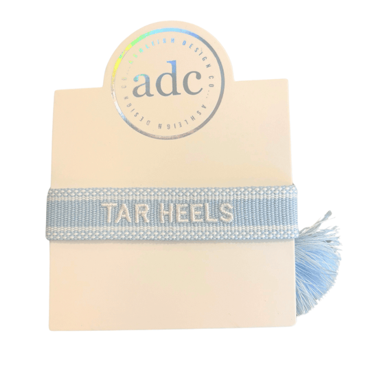 UNC Tar Heels game day bracelet in Carolina Blue for Chapel Hill students and alumni