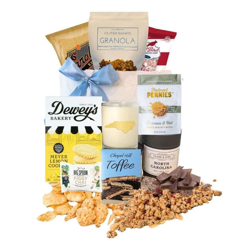 Collection of corporate and business gifts featuring locally made North Carolina products