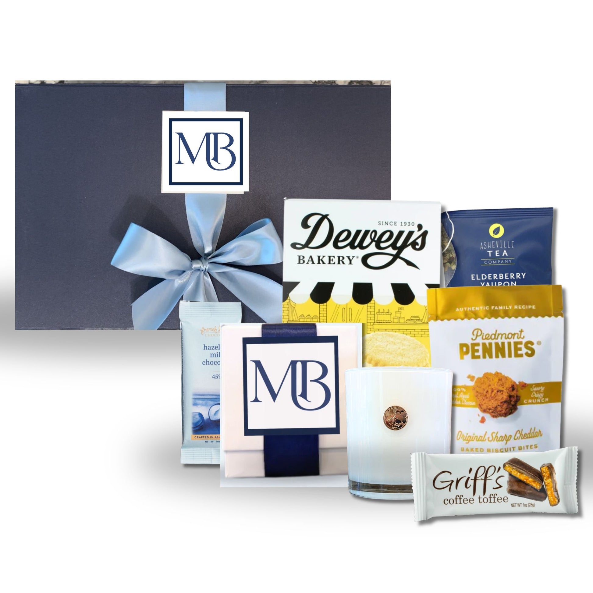 North Carolina executive gift with custom branded candle and personalized logo tag for corporate clients