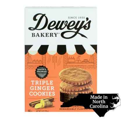 Dewey's Triple Ginger Cookies – Sweet, spicy, and soft cookies made in Winston-Salem, North Carolina, featuring a bold ginger flavor for a delightful treat.