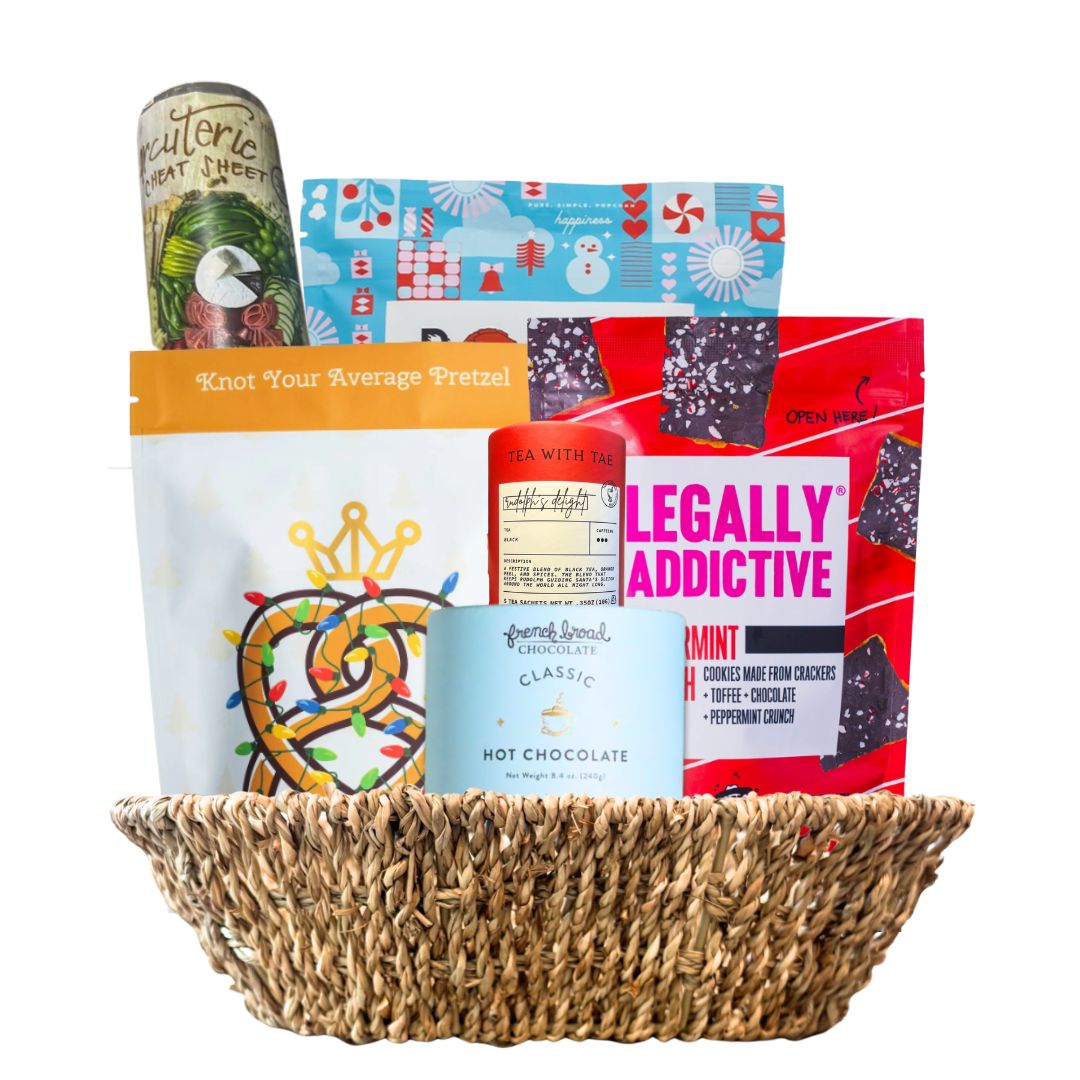 The Carolina Holiday Host Gift Basket – Featuring Festive NC Treats & Reusable Charcuterie Mat