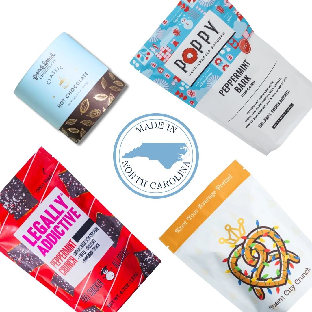 The Carolina Holiday Host Gift Basket – Featuring Festive NC Treats & Reusable Charcuterie Mat