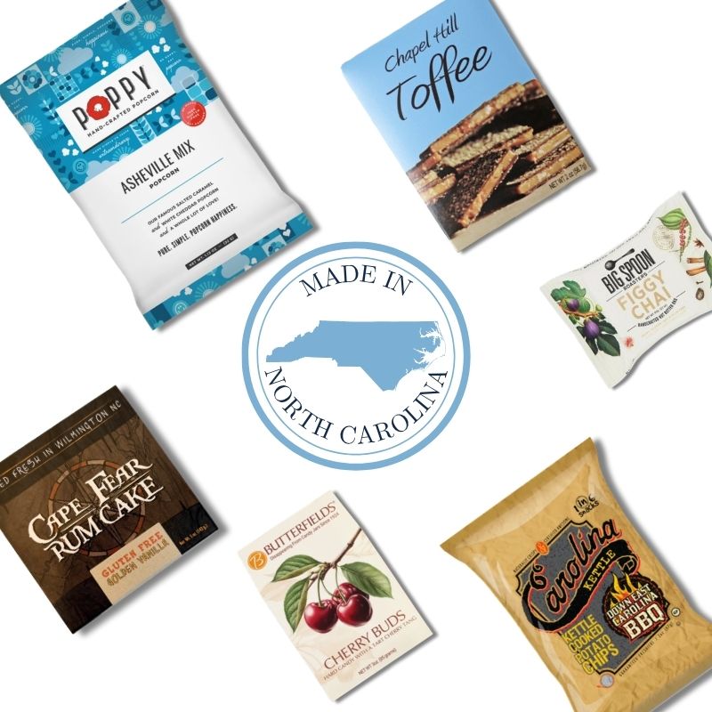 gluten free gourmet gift box containing specialty foods from North Carolina
