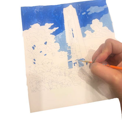 NC State Bell Tower Paint by Number Kit – Relaxing Keepsake Activity, Celebrates Wolfpack Spirit