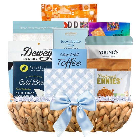 Spring Artisan Gift Basket | NC Products in Woven Hyacinth Tray