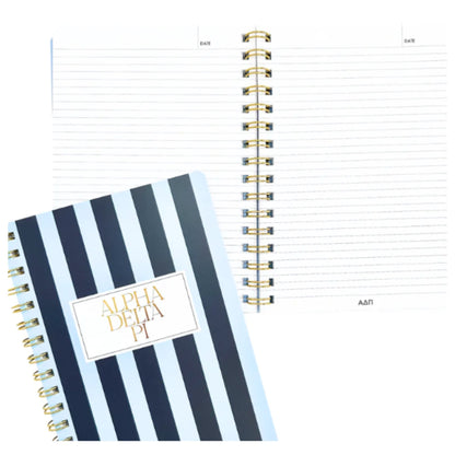 Alpha Delta Pi notebook with Greek letters for UNC Chapel Hill students and class notes