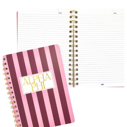 Alpha Phi notebook with Greek letters for UNC Chapel Hill students and class notes