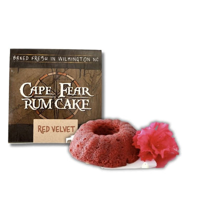 cape fear red velvet rum cake that is part of North Carolina gourmet gift bag
