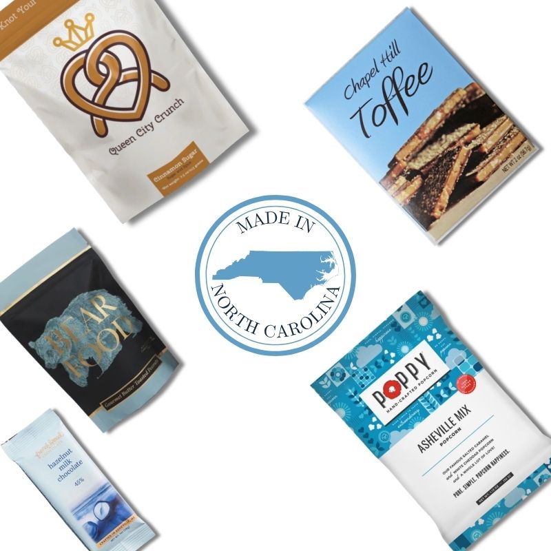 collection of made in north carolina sweet treats in attractive gift box