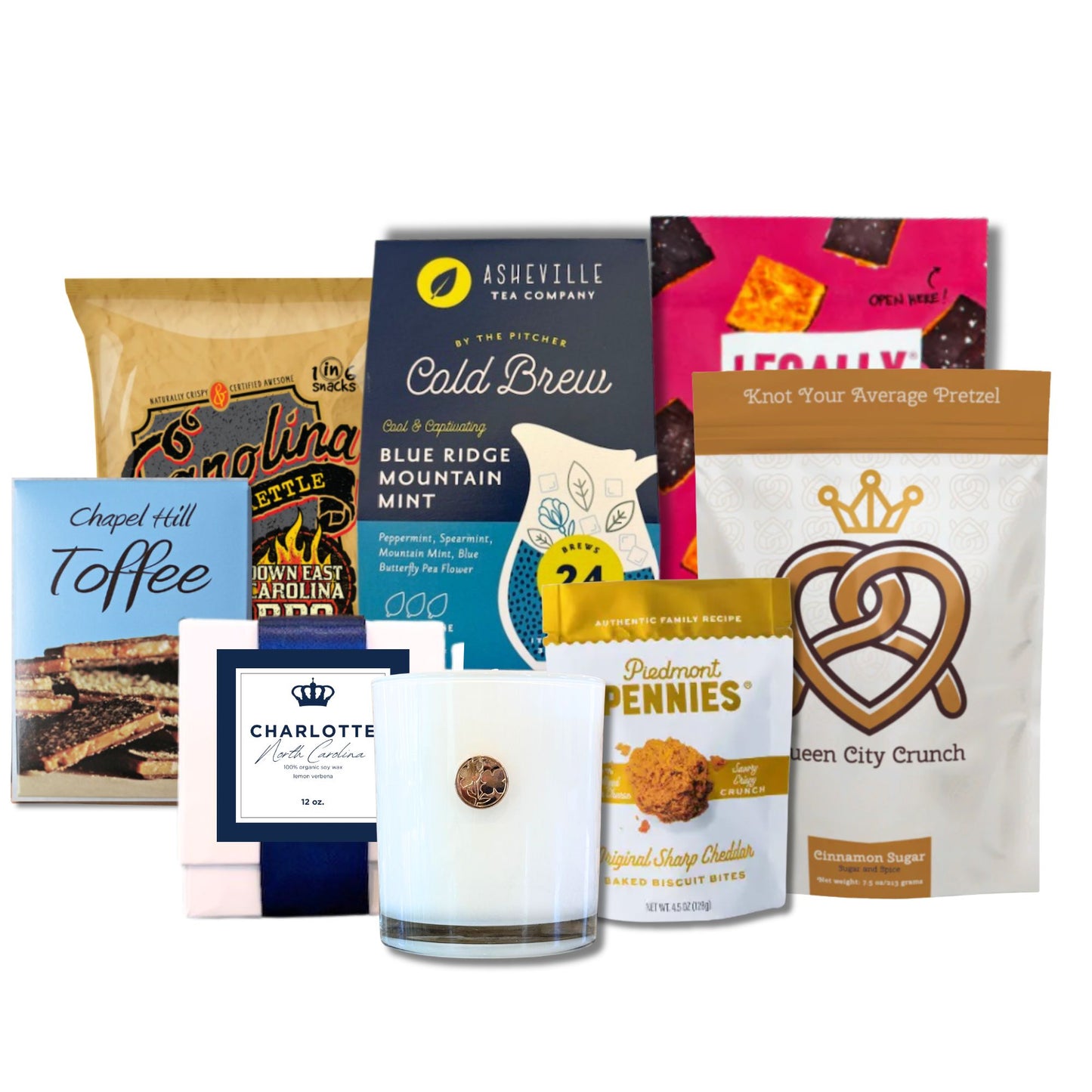 Charlotte NC welcome gift tote for realtor closing gifts, corporate relocation, and new employee onboarding from Handpicked Gifts 