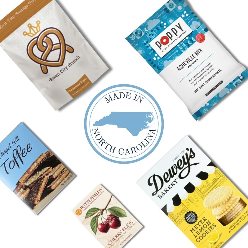 collection of made in north carolina sweet treats in attractive gift box