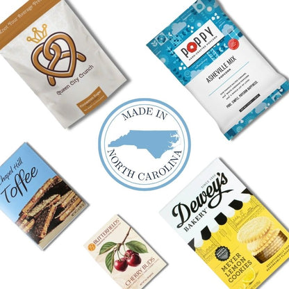collection of made in north carolina sweet treats in attractive gift box