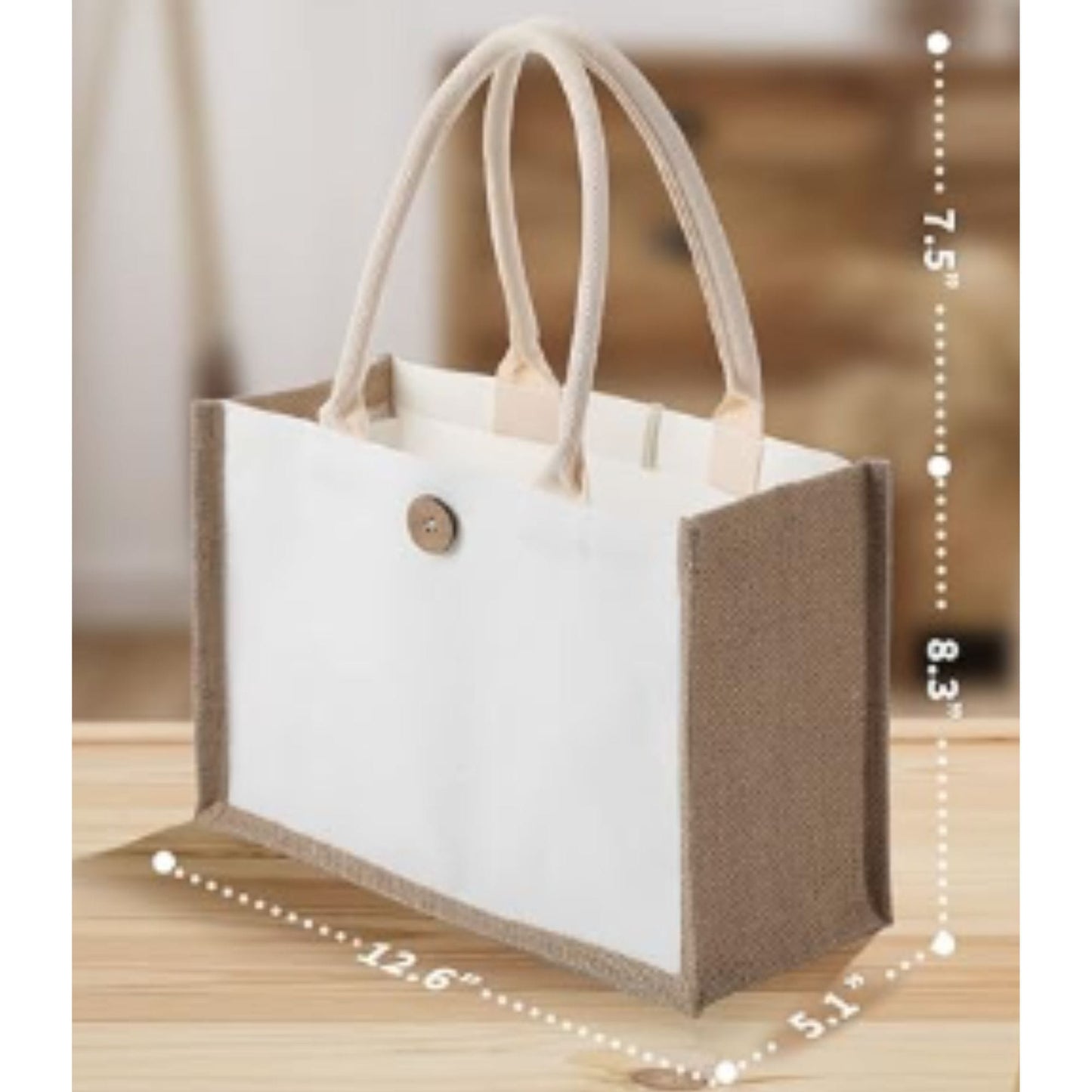 Reusable jute tote bag for North Carolina corporate gifts with sustainable packaging