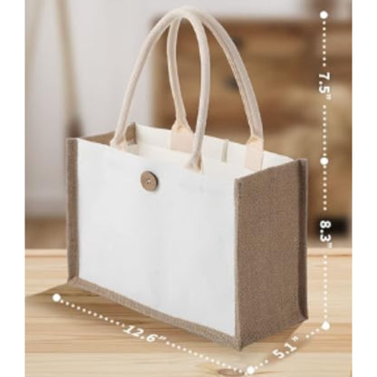 Reusable jute tote bag for North Carolina corporate gifts with sustainable packaging