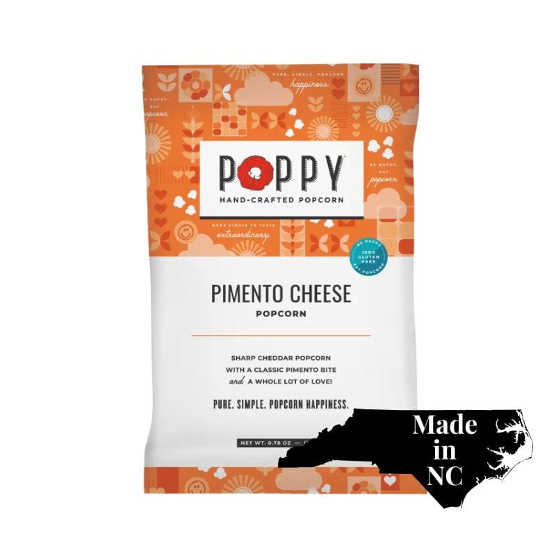 Poppy Popcorn small-batch popcorn made in Asheville NC featured in Handpicked Gifts NC gift baskets