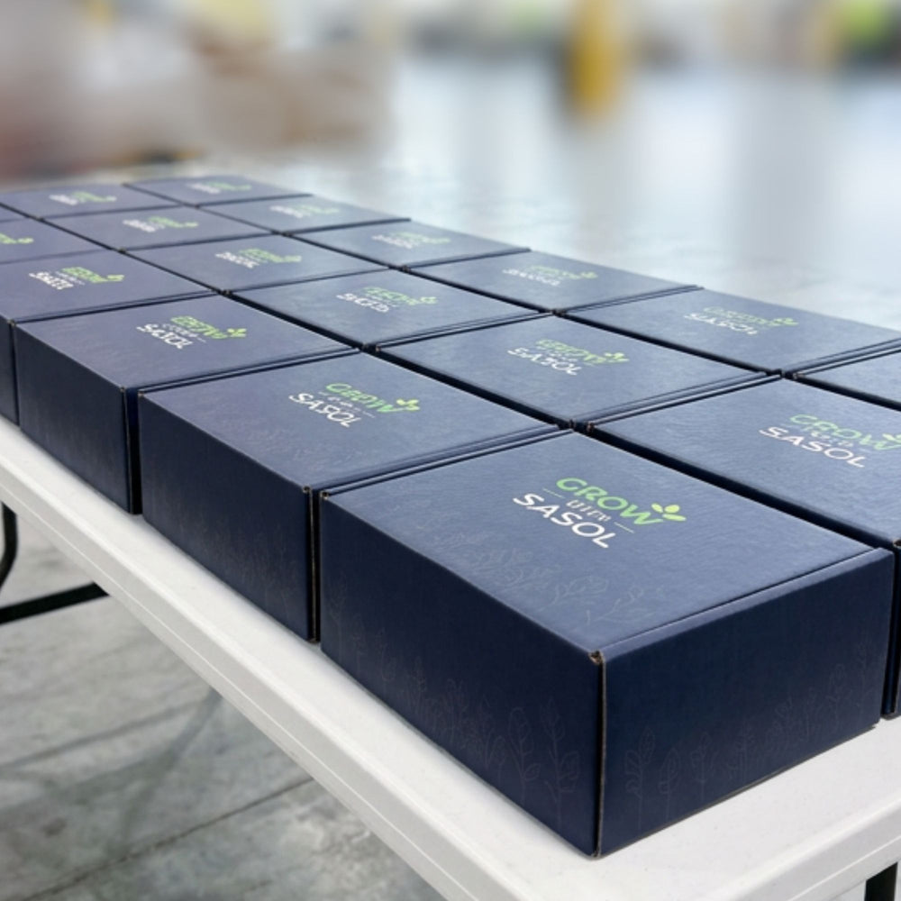Custom branded event gift boxes curated for a Sasol event in North Carolina