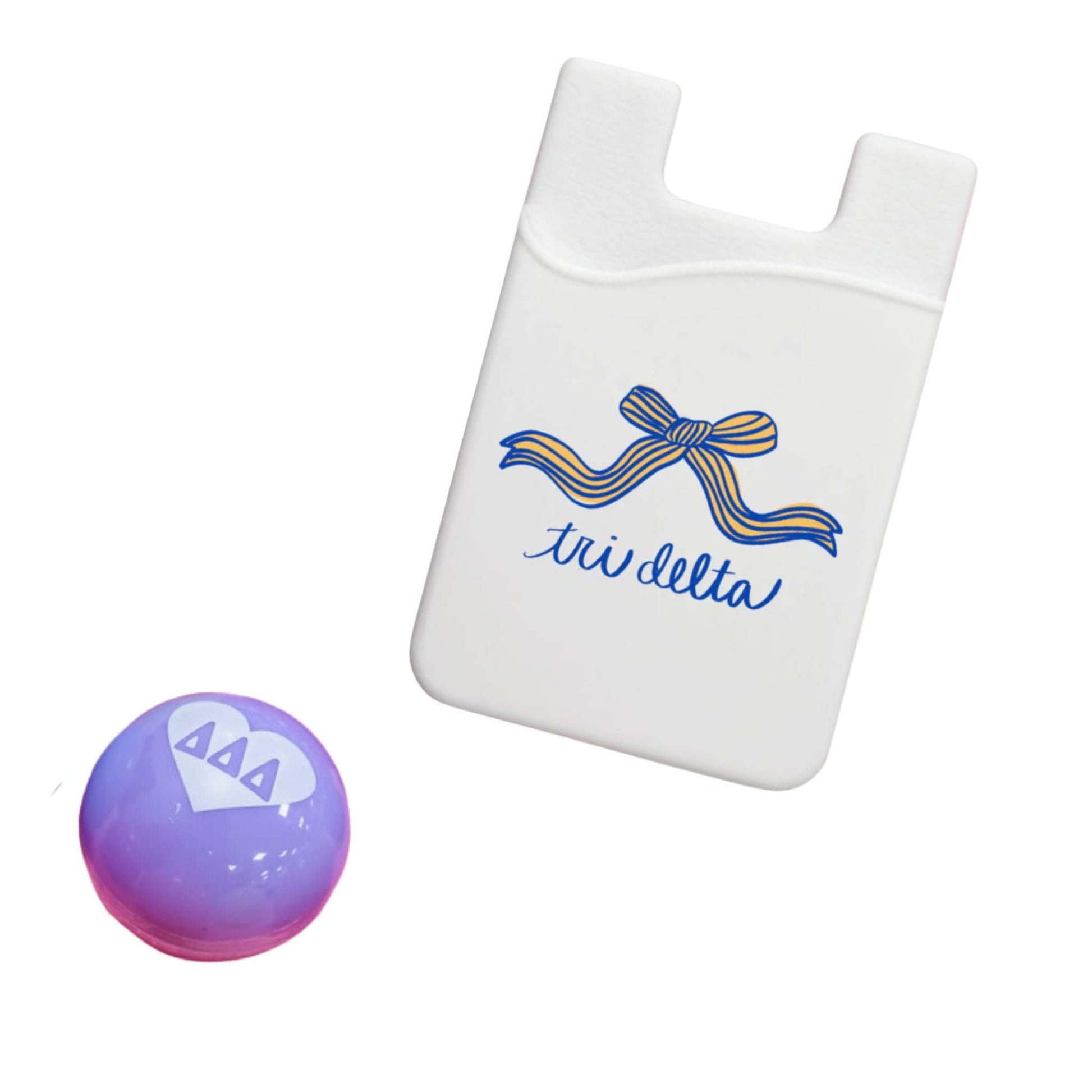 Sorority card wallet and lip gloss with Greek letters for UNC Chapel Hill students