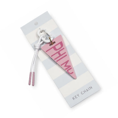 Sorority pennant keychain and bag tag with sorority letters