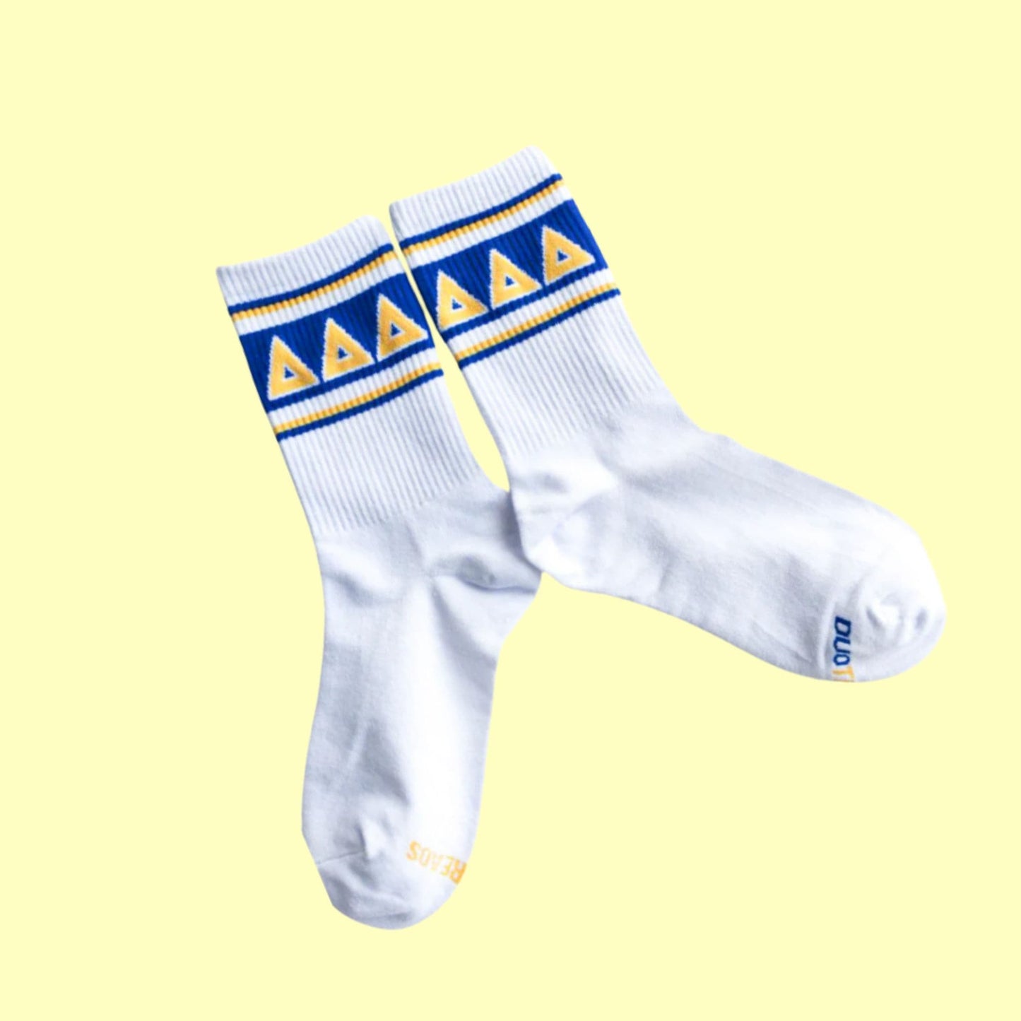 Sorority socks with Greek letters for UNC Chapel Hill students and dorm comfort