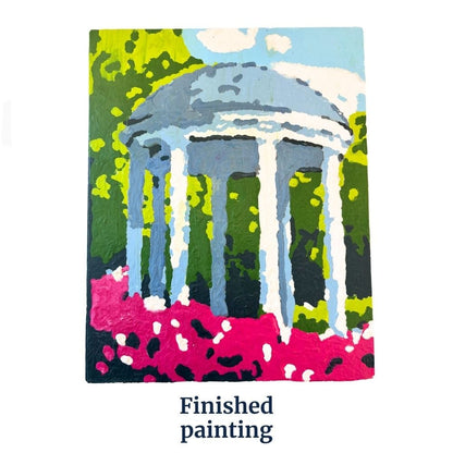 Finished UNC Old Well painting for Tar Heels fans and Chapel Hill graduation gifts