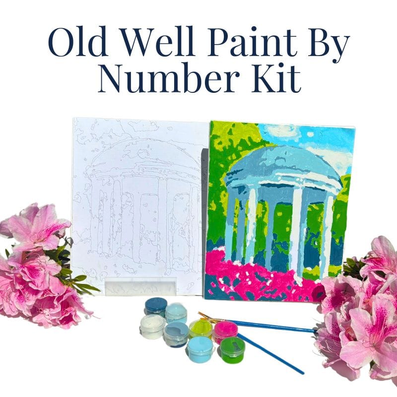 UNC Old Well paint by number kit for Chapel Hill students and Tar Heels alumni gifts