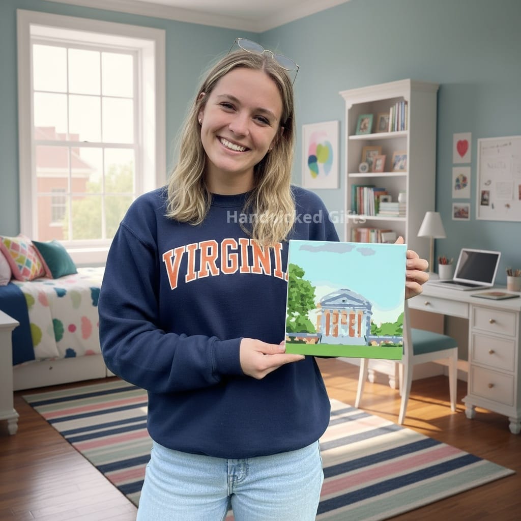 UVA Rotunda paint by number gift for University of Virginia alumni and Wahoo fans