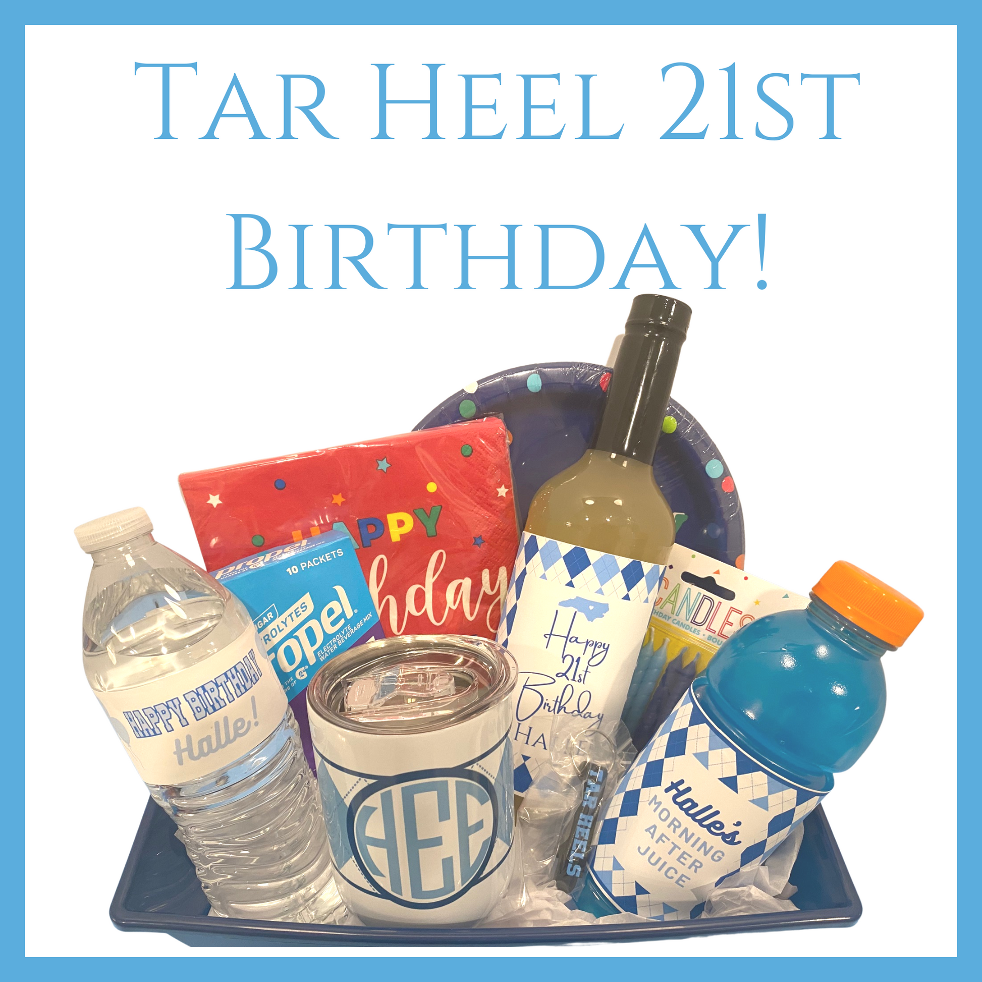 Tar Heel 21st Birthday Basket HandPicked Gifts